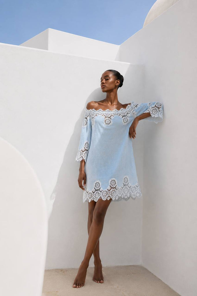 Linen tunic blue 10119