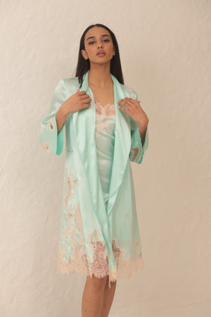 Tiffany шелковый короткий халат
