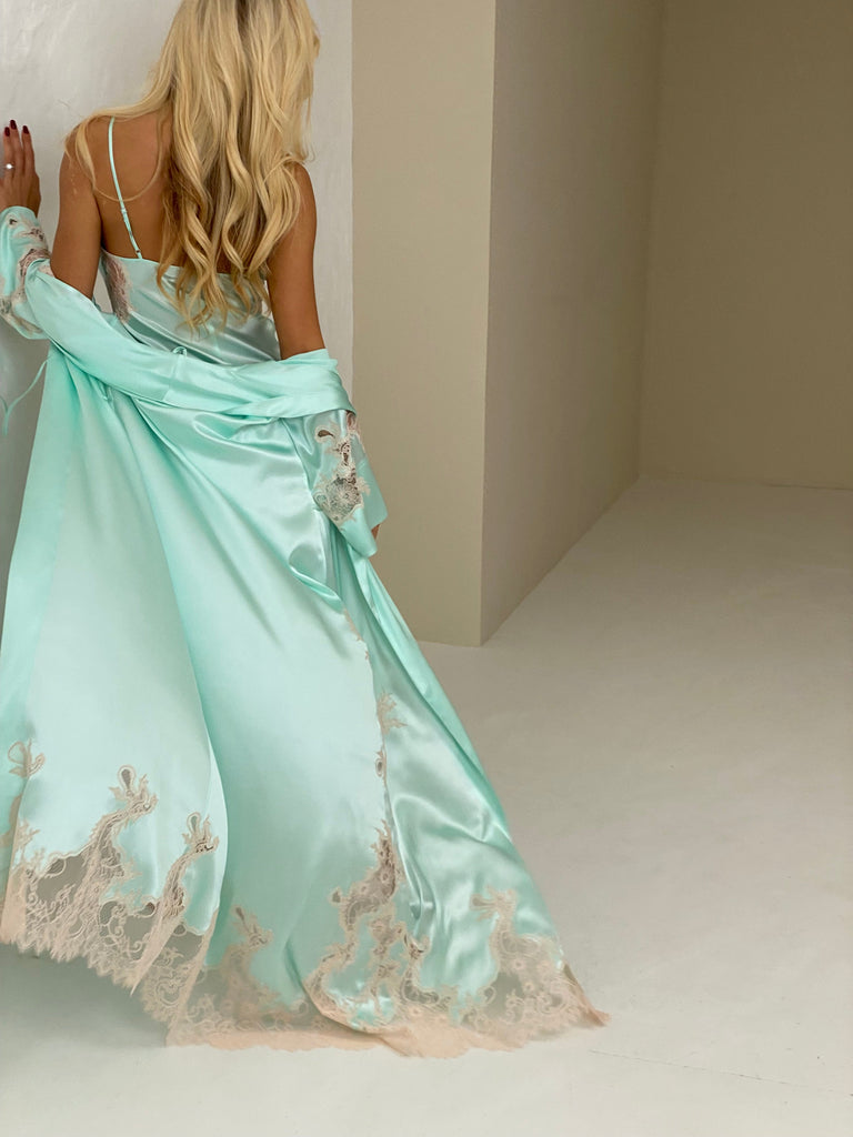 Довгий шовковий халат Tiffany