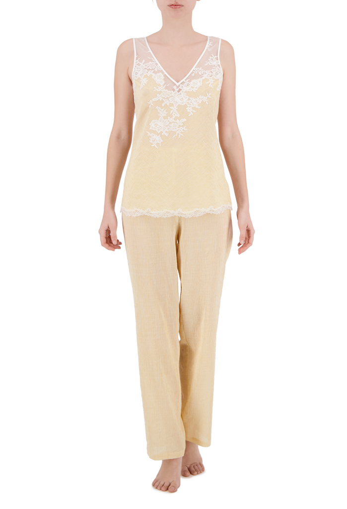 Elodi pajama top pants with lace