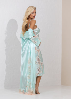 Tiffany шелковый длинный халат
