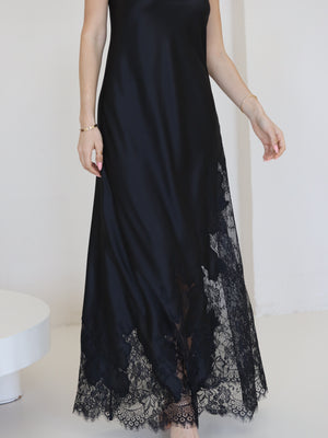 Helen длинное шелковое платье-комбинация