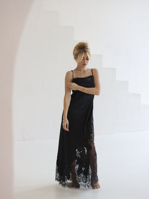 Helen длинное шелковое платье-комбинация