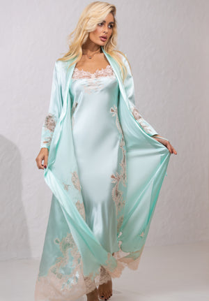 Tiffany шелковый длинный халат