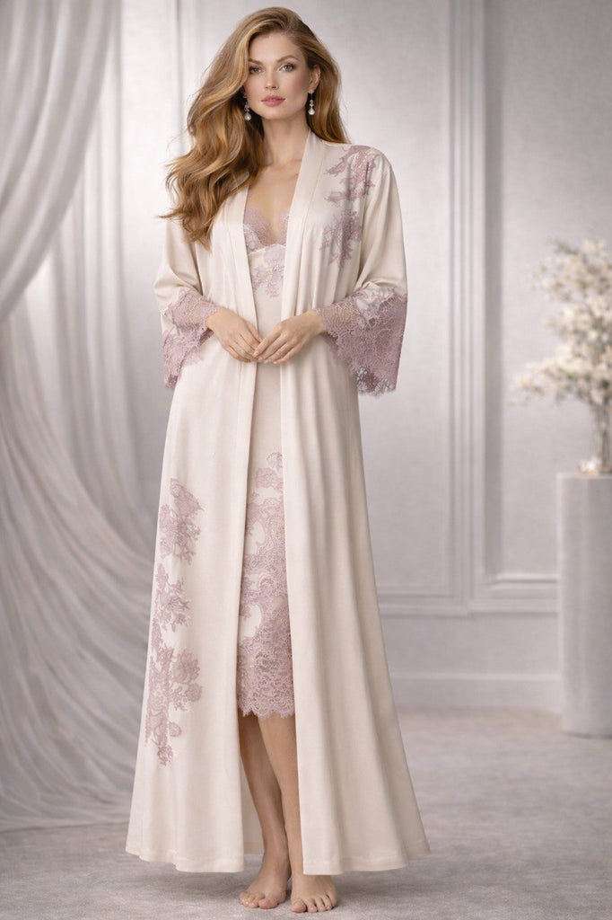 Arianna довгий віскозний халат з мереживом