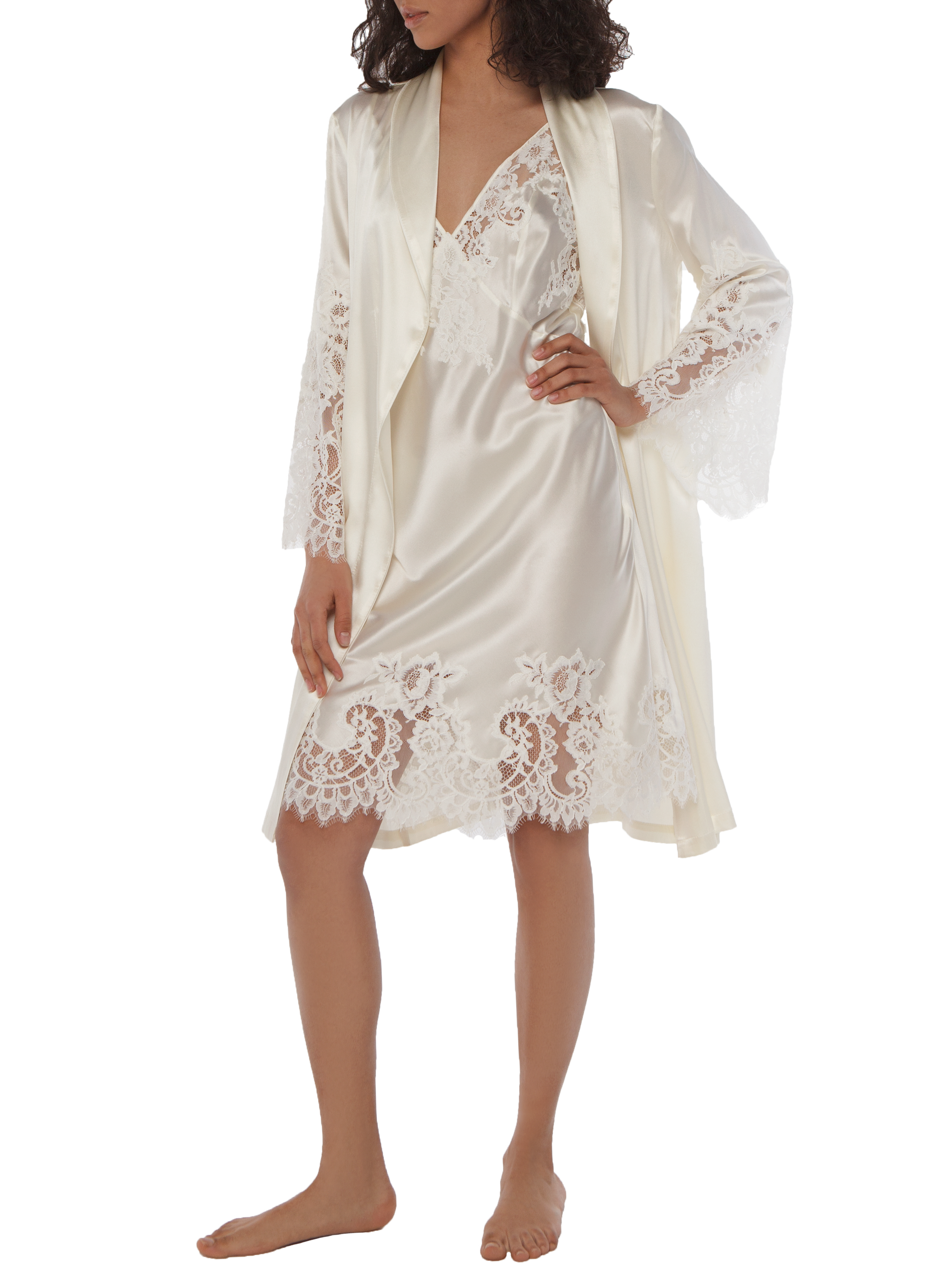 Suavite Silk Nightdress And Robe