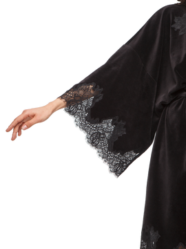 Meriam короткий халат велюровый черный