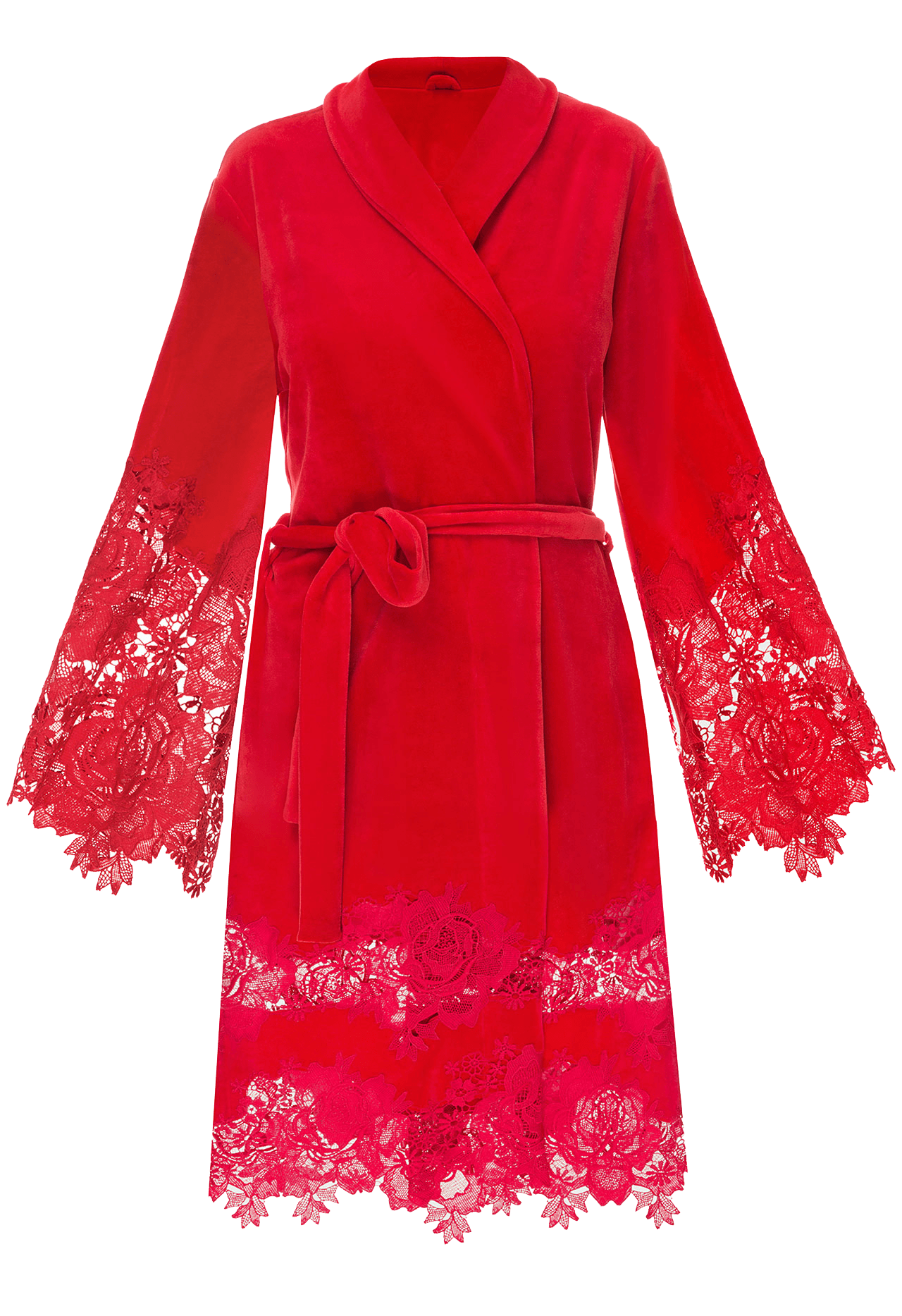 Халат короткий Suavite lace-short-robe-slp101-19-rd-marielle-w