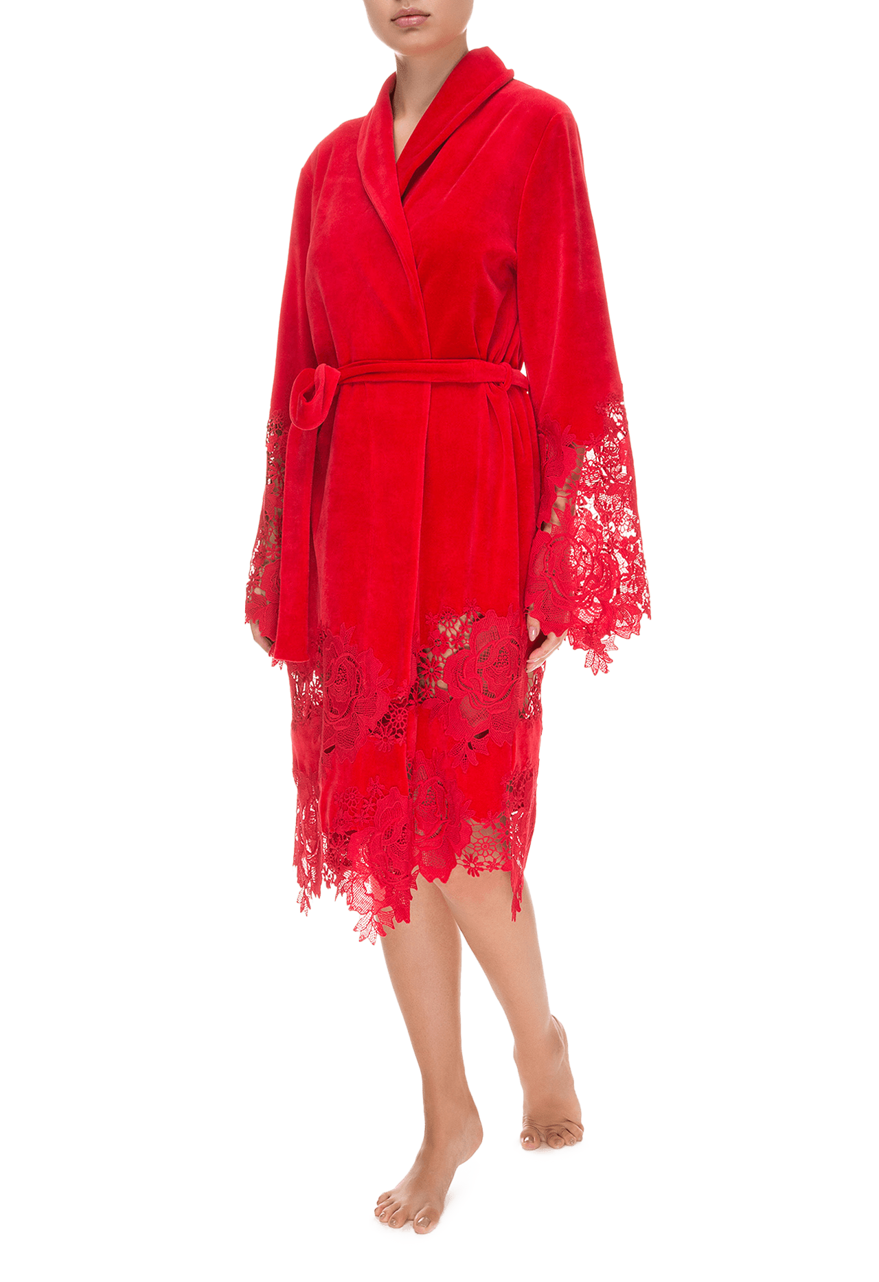 Халат короткий Suavite lace-short-robe-slp101-19-rd-marielle-w