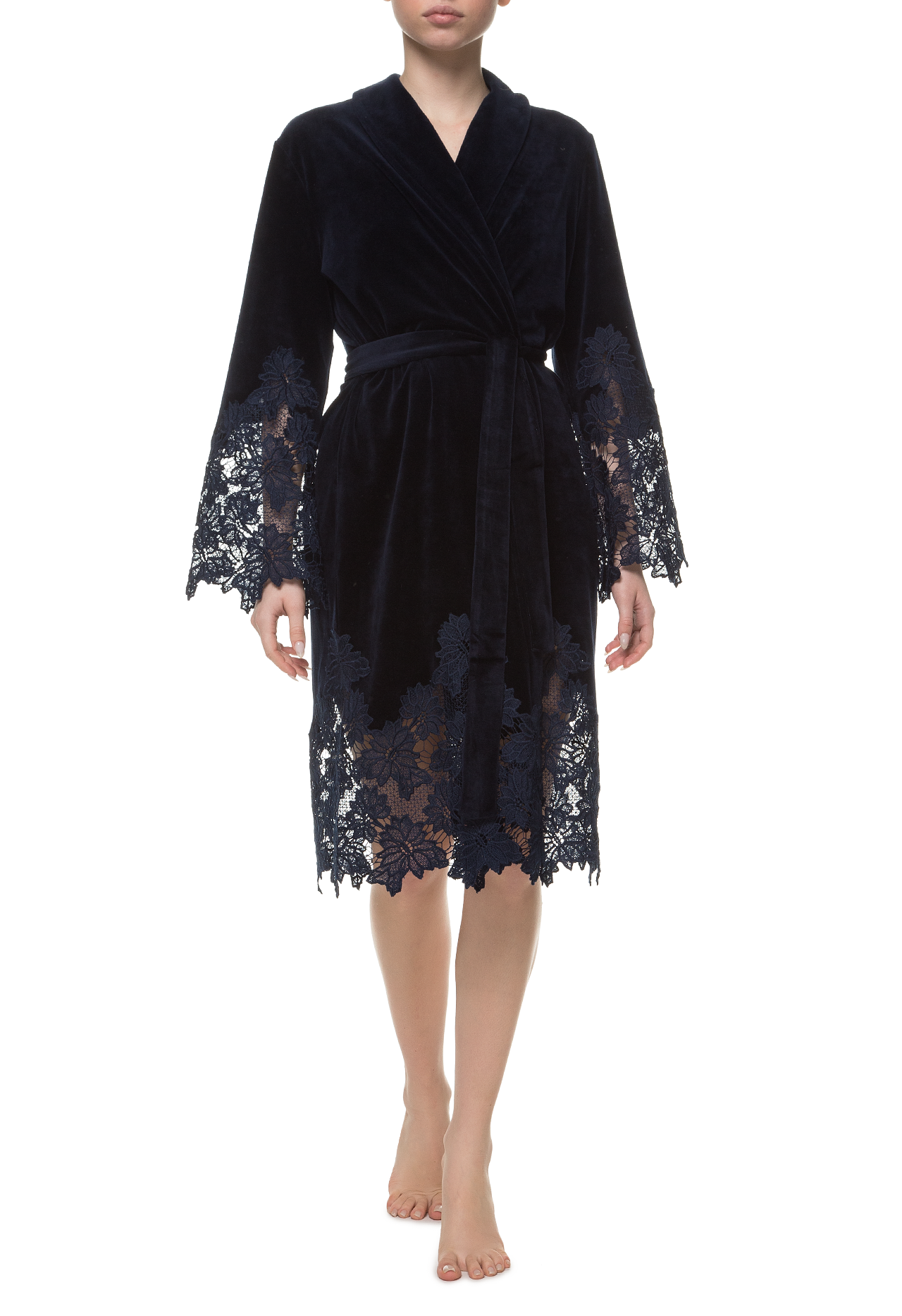 Короткий халат Suavite lace-short-robe-slp99-19-blu-marielle-w