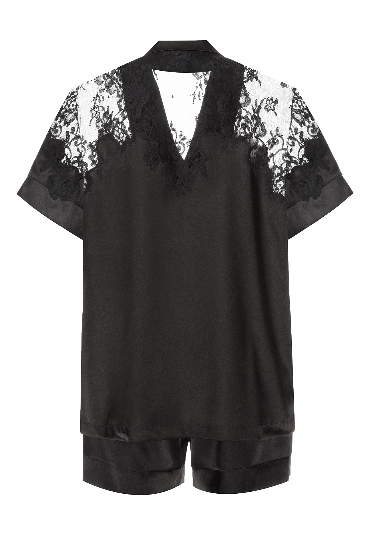 Elionore атласная пижама с шортами черная