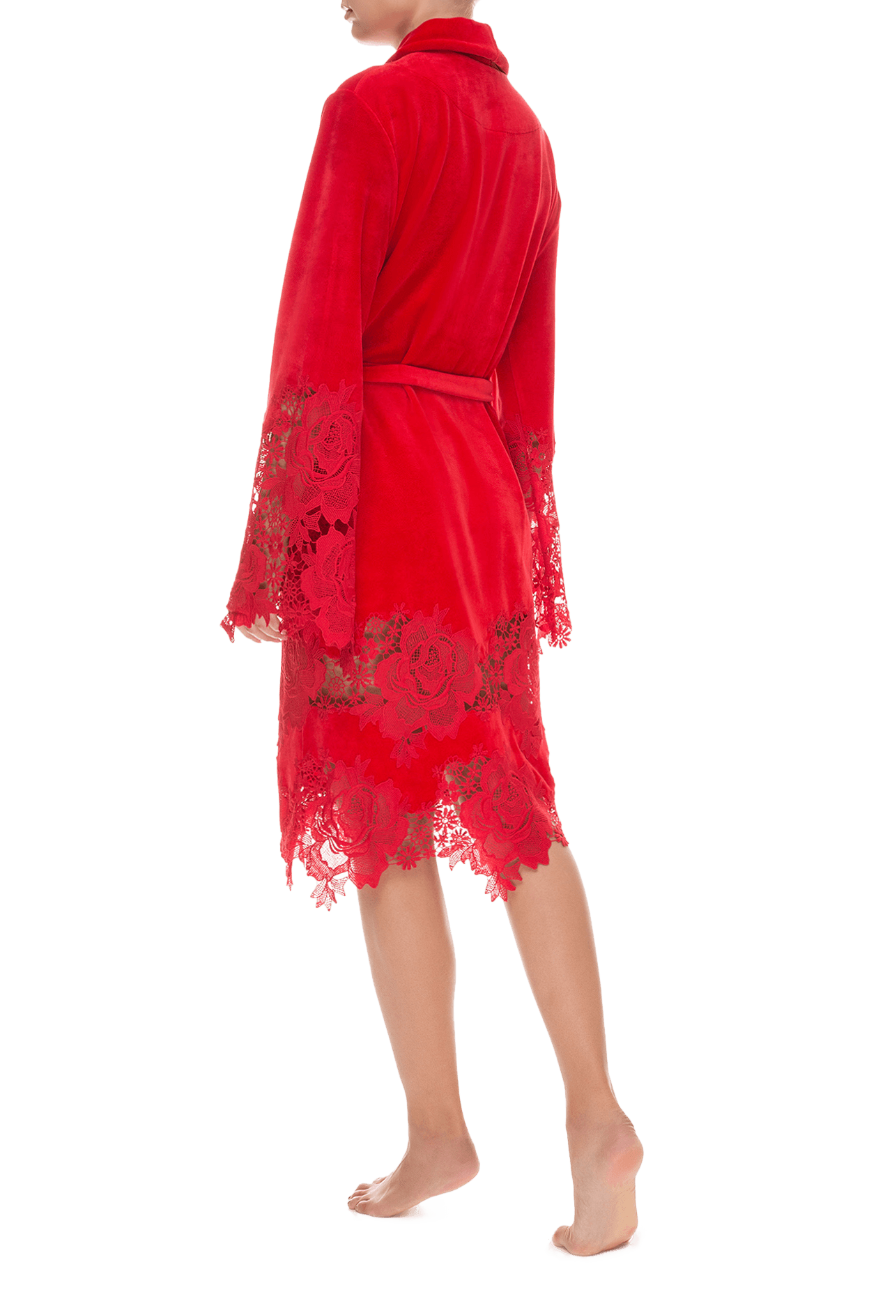 Халат короткий Suavite lace-short-robe-slp101-19-rd-marielle-w