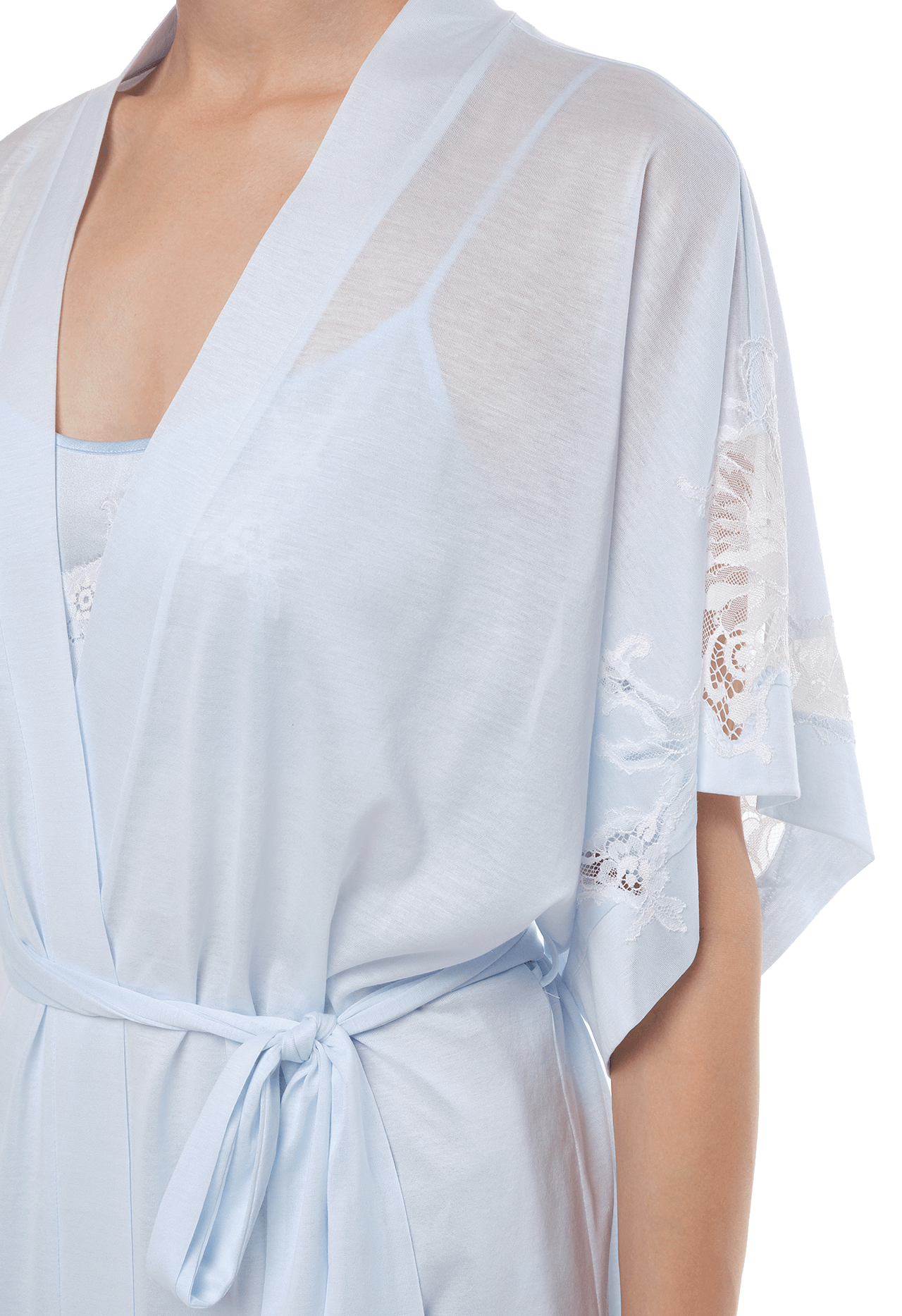 Короткий халат Suavite lace-short-robe-slp95-19-slblu-celeste-w