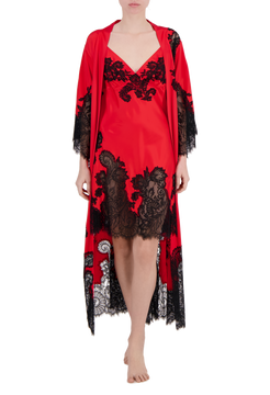 Carmen короткое шелковое платье-комбинация с кружевом
